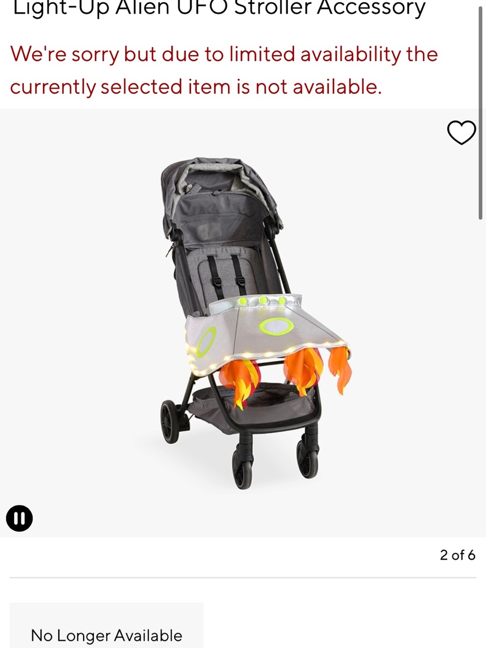 Pottery Barn Kids Light-Up UFO Stroller Cover in Gray and Orange